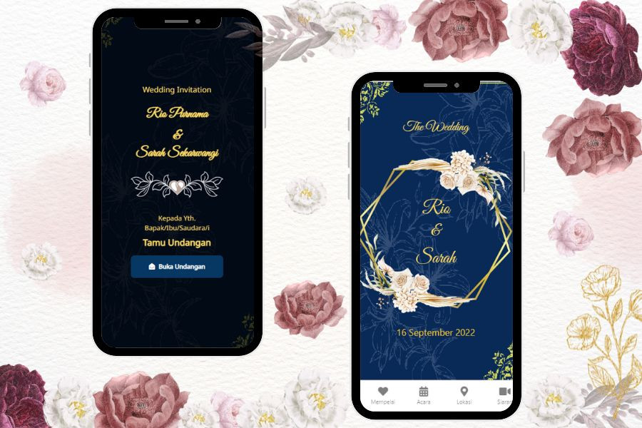 	Wedding Invitation Blue Luxurious