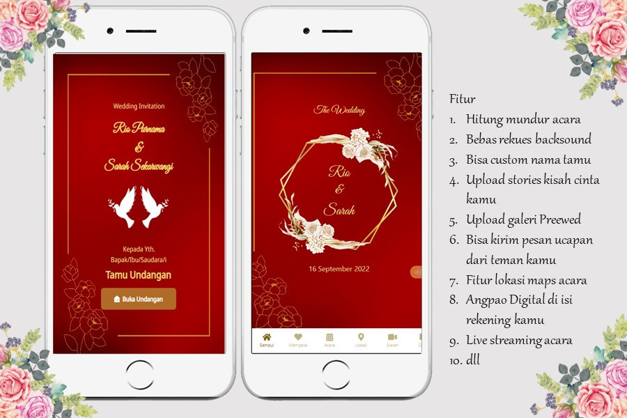 Wedding Invitation Red Velved